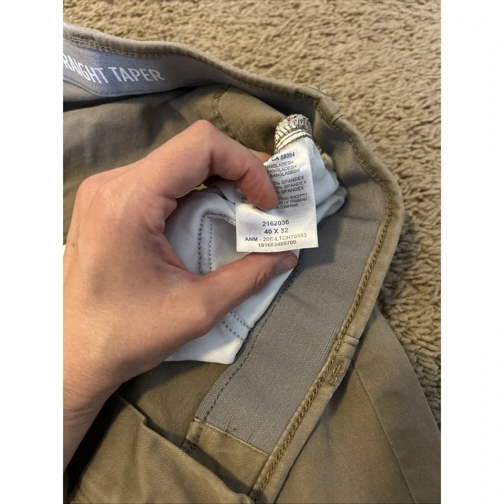 Lee Extreme Motion MVP Slim Fit Pants Stretch Straight Tapered Leg Khaki 40 X 32